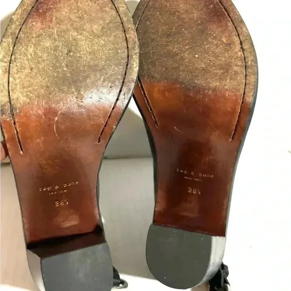 Rag &amp; Bone leather sling back sandals. Buckle closure at ankle size 38.5