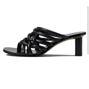 Rag &amp; Bone Sandals Infinity Black Leather Heels 36 US 5.5‎