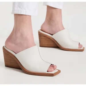 RAG &amp; BONE Santiago Wedge Sandals Clogs Ivory Women Size EU 37.5 US 7.5