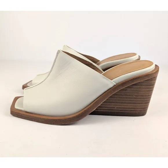 RAG &amp; BONE Santiago Wedge Sandals Clogs Ivory Women Size EU 37.5 US 7.5