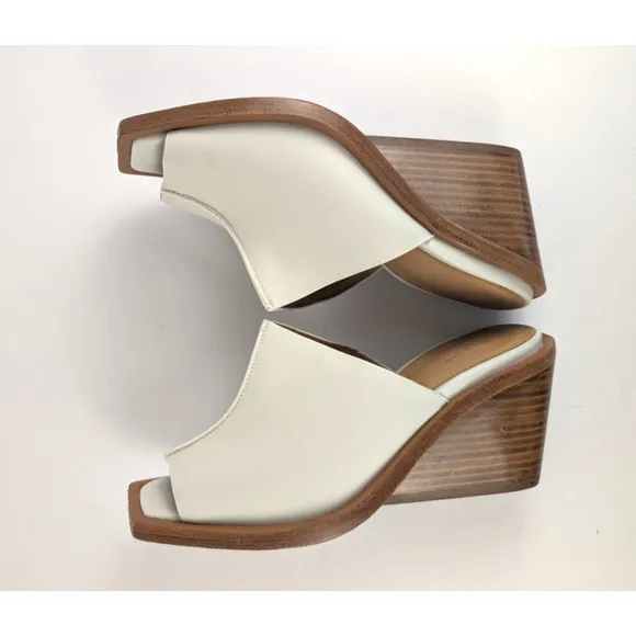 RAG &amp; BONE Santiago Wedge Sandals Clogs Ivory Women Size EU 37.5 US 7.5