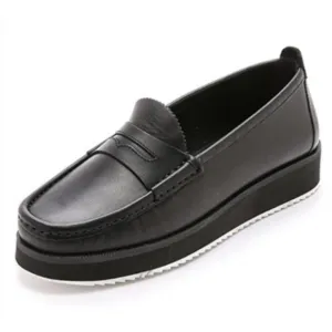Rag &amp; Bone Tanja Leather Platform Black Loafers - EU Size 36 1/2