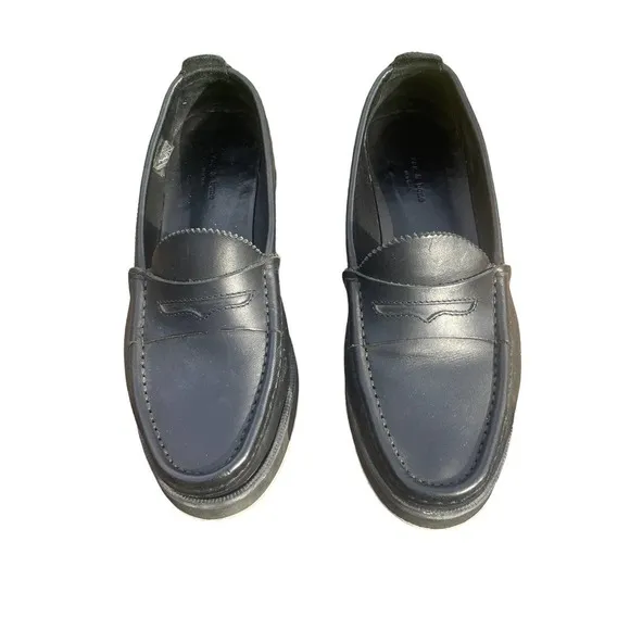 Rag &amp; Bone Tanja Leather Platform Black Loafers - EU Size 36 1/2