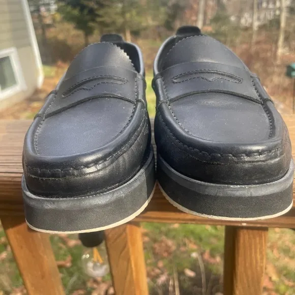 Rag &amp; Bone Tanja Leather Platform Black Loafers - EU Size 36 1/2