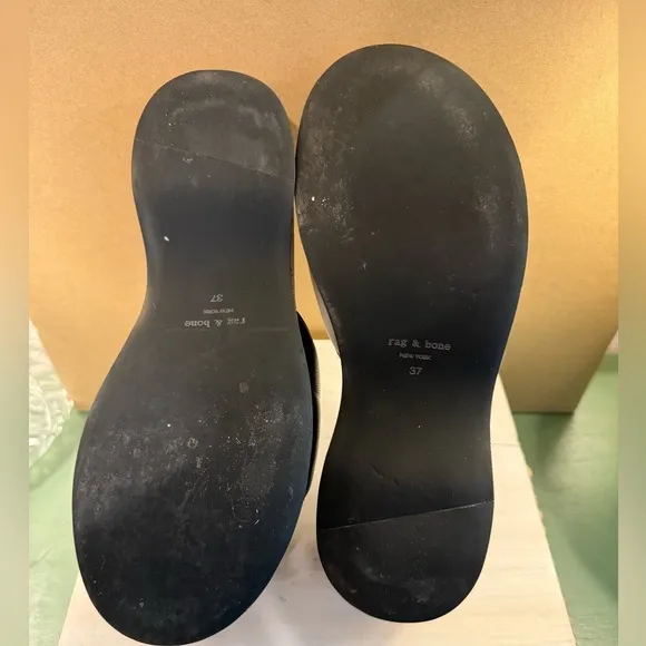 Rag &amp; Bone Womens Sommer Wedge Sandals Black Cork Size 37 EU 7 US EUC