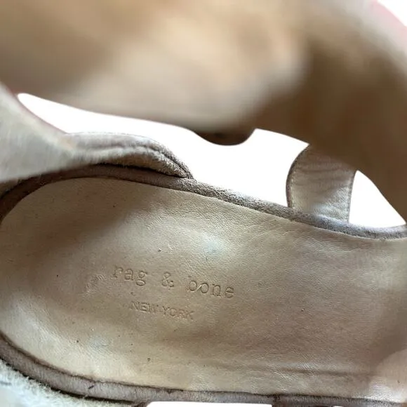RAG &amp; BONE Women’s Suede Open Toe Matteo Sandal Block Heel B Size 7.5 US 38 EU