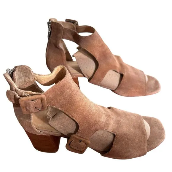RAG &amp; BONE Women’s Suede Open Toe Matteo Sandal Block Heel B Size 7.5 US 38 EU