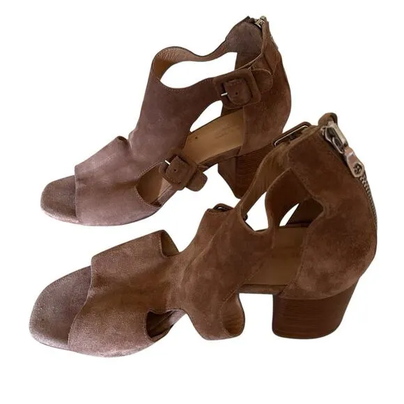 RAG &amp; BONE Women’s Suede Open Toe Matteo Sandal Block Heel B Size 7.5 US 38 EU