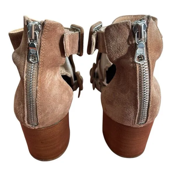 RAG &amp; BONE Women’s Suede Open Toe Matteo Sandal Block Heel B Size 7.5 US 38 EU