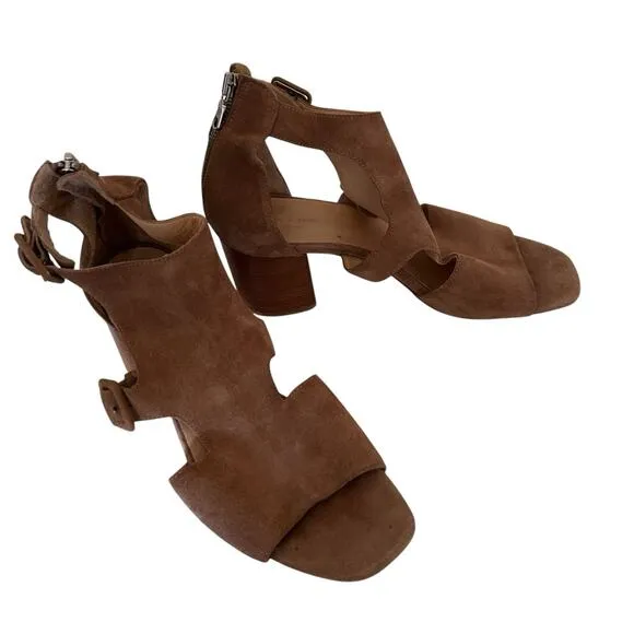 RAG &amp; BONE Women’s Suede Open Toe Matteo Sandal Block Heel B Size 7.5 US 38 EU