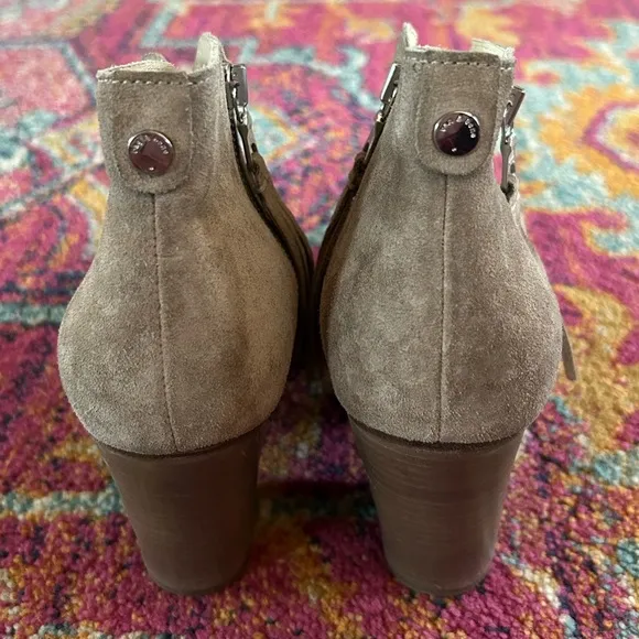 rag &amp; bone | Women’s taupe/stone suede double zipper ankle boot tassel pulls 8.5