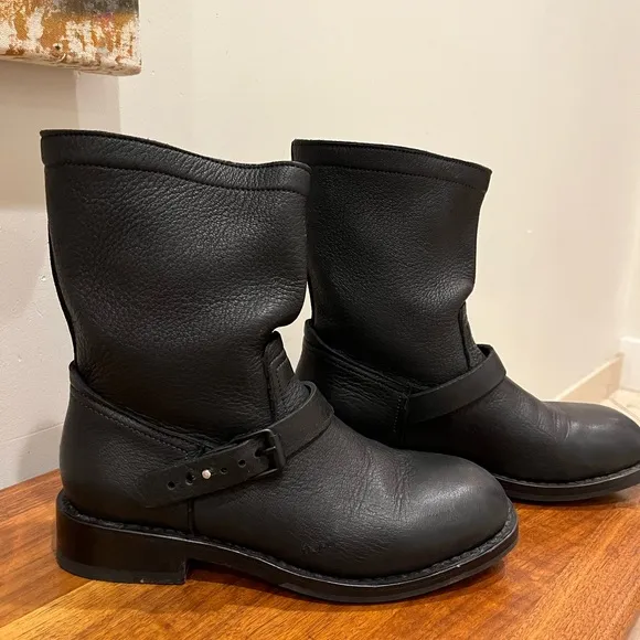 Rag and Bone Black Oliver Moto Boots