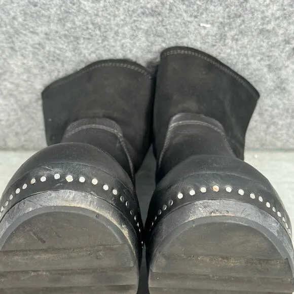 RAG AND BONE Boots Nelson Clog Black Leather Shearling 7.5