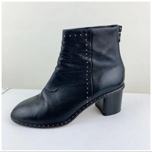 RAG &amp; BONE Willow Black Stud Leather Chelsea Boots