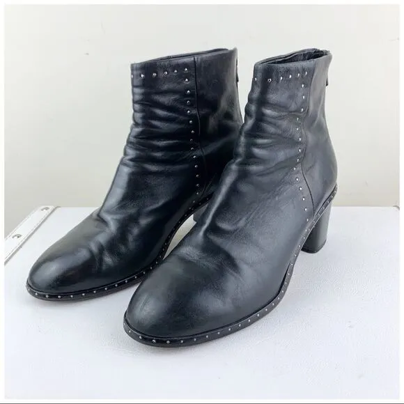 RAG &amp; BONE Willow Black Stud Leather Chelsea Boots