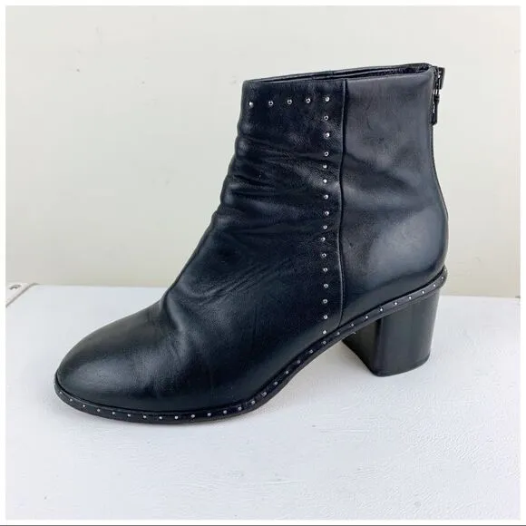 RAG &amp; BONE Willow Black Stud Leather Chelsea Boots