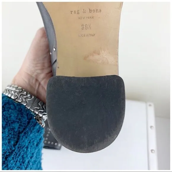 RAG &amp; BONE Willow Black Stud Leather Chelsea Boots