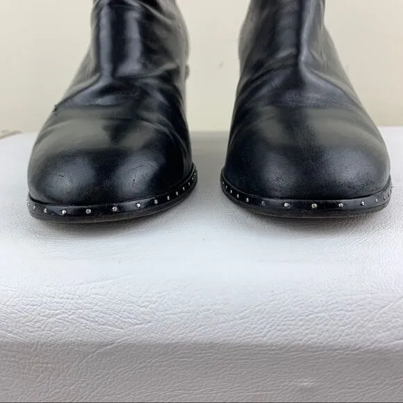 RAG &amp; BONE Willow Black Stud Leather Chelsea Boots
