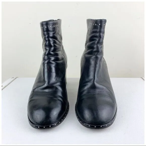 RAG &amp; BONE Willow Black Stud Leather Chelsea Boots
