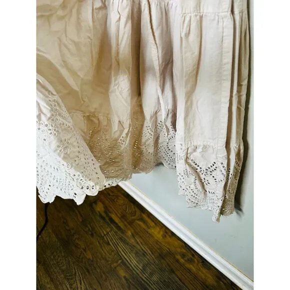 RAILS White Lace Cutout Flutter Sleeves Cotton Blend Tie Waist Gia Dress Size XS