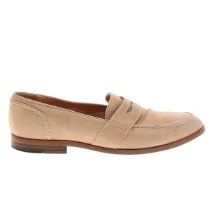 Ralph Lauren Tan Light Cream Neutral Italian Suede Penny Loafers, 8.5 W