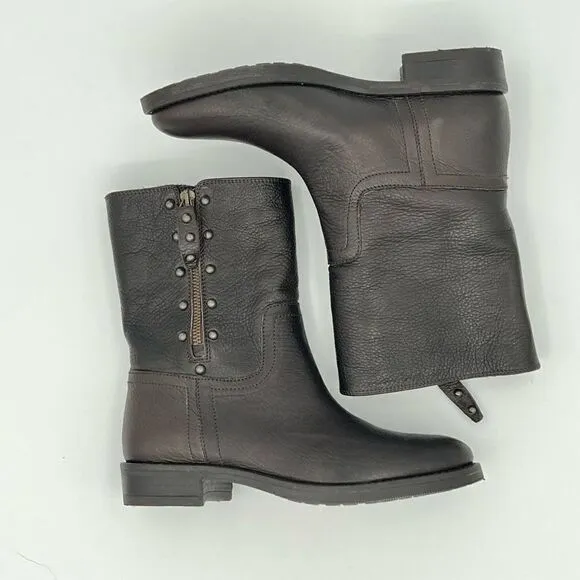 Ralph LaurenDark Brown Polo Women's Leather Ankle Boots/Booties 37.5 US 7 zip u