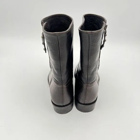 Ralph LaurenDark Brown Polo Women's Leather Ankle Boots/Booties 37.5 US 7 zip u