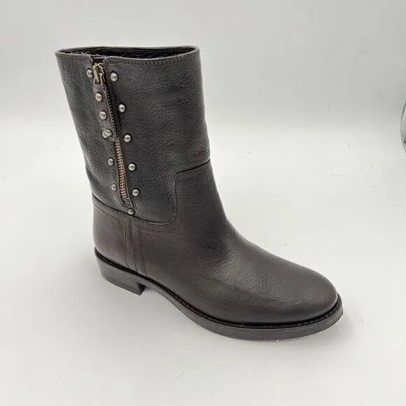 Ralph LaurenDark Brown Polo Women's Leather Ankle Boots/Booties 37.5 US 7 zip u