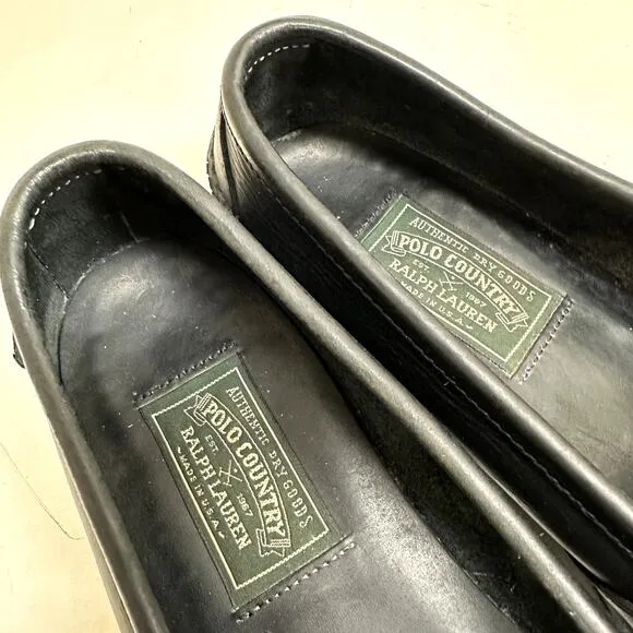 Rancourt &amp; Co / Ansewn x Polo Country Ralph Lauren Black Penny Loafers USA 11.5