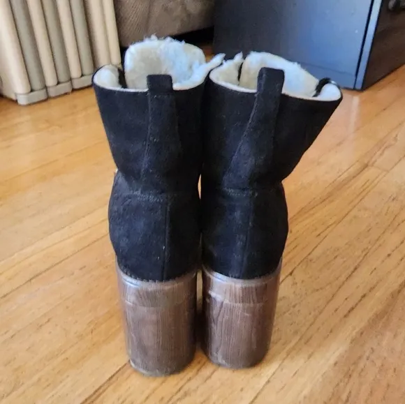 Rare Dolls Kill x Current Mood Lace-Up Chunky Platform | Sherpa Lined Boots sz 6