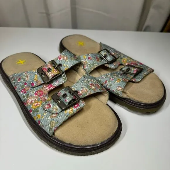 RARE SALES SAMPLE Dr. Martens Y2K Adalia Blue Meadow Sandals Womens Sz UK 4 US 6