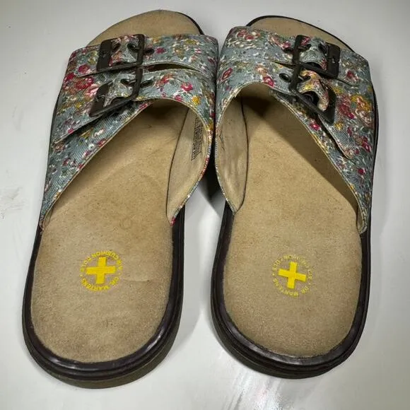 RARE SALES SAMPLE Dr. Martens Y2K Adalia Blue Meadow Sandals Womens Sz UK 4 US 6