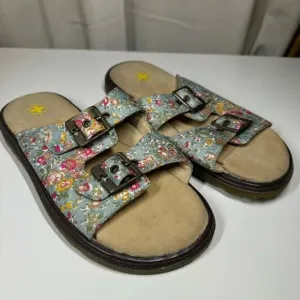 RARE SALES SAMPLE Dr. Martens Y2K Adalia Blue Meadow Sandals Womens Sz UK 4 US 6