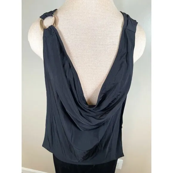 Rat &amp; Boa Josefa Cowl Neck Open Sides Black Maxi Dress Size XL
