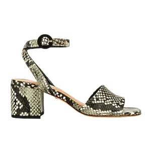 Raye x Revolve Black &amp; Gray Snakeskin Nava Strappy Open-Toe High Heel Sandals