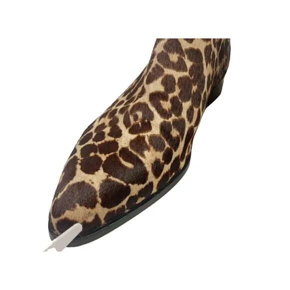Rebecca Minkoff Chelsea Ankle Boots Brown Animal Print Calf Hair Pull On Size 9