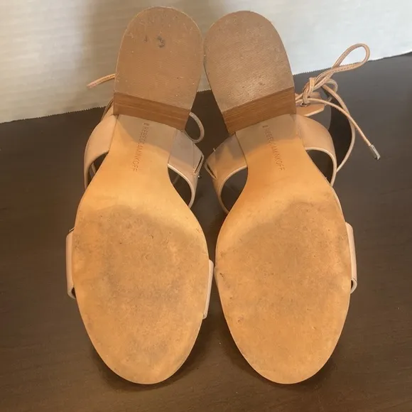 Rebecca Minkoff Chrisy City Tan Stacked Heel Sandals Size 8