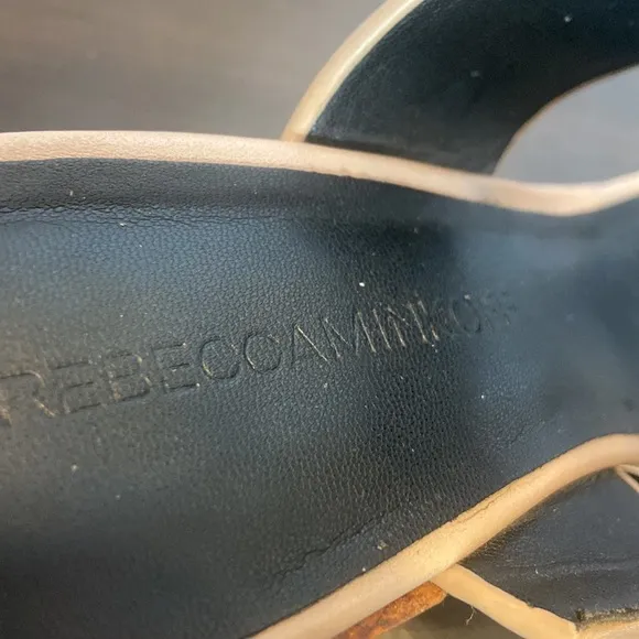 Rebecca Minkoff Chrisy City Tan Stacked Heel Sandals Size 8