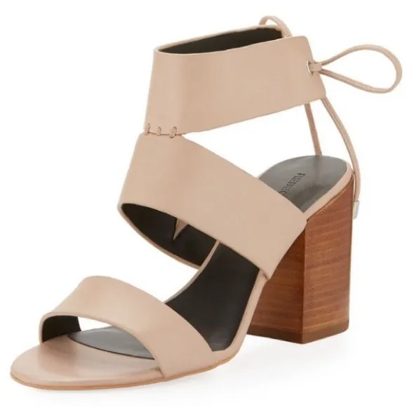 Rebecca Minkoff Chrisy City Tan Stacked Heel Sandals Size 8