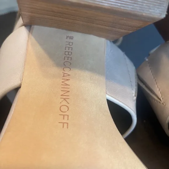 Rebecca Minkoff Chrisy City Tan Stacked Heel Sandals Size 8