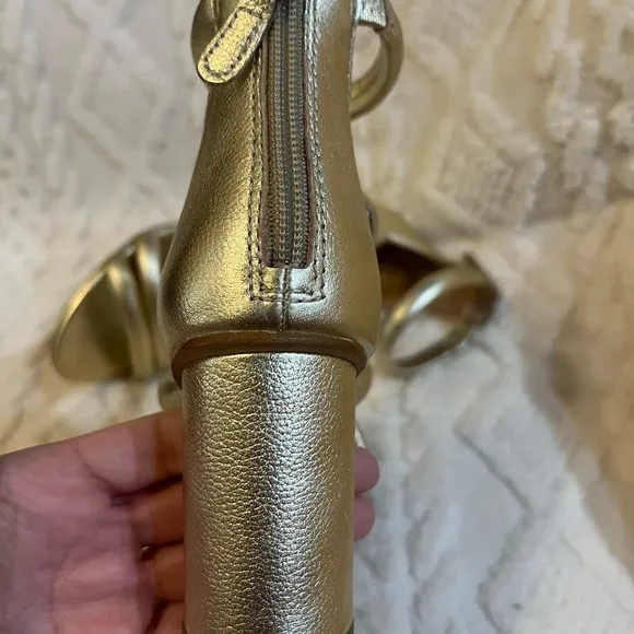 Rebecca Minkoff gold healed sandal NWOB