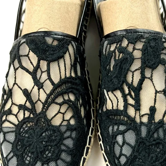 Rebecca Minkoff Jenny Black and Tan Espadrille Flats