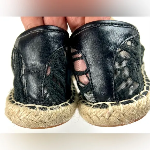 Rebecca Minkoff Jenny Black and Tan Espadrille Flats