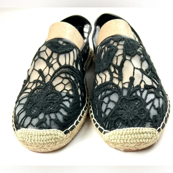 Rebecca Minkoff Jenny Black and Tan Espadrille Flats