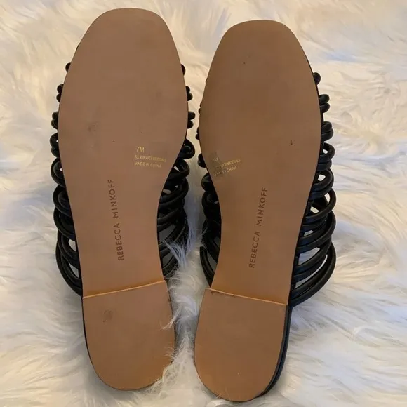 REBECCA Minkoff Maelynn Slides Black Size 7