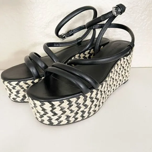Rebecca Minkoff Josefia Platform Wedge Sandal espadrilles in Black &amp; White 8