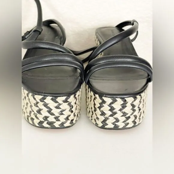 Rebecca Minkoff Josefia Platform Wedge Sandal espadrilles in Black &amp; White 8