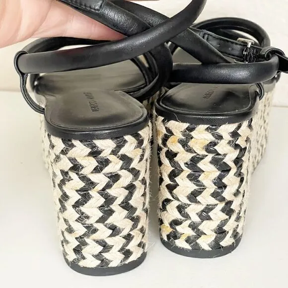 Rebecca Minkoff Josefia Platform Wedge Sandal espadrilles in Black &amp; White 8