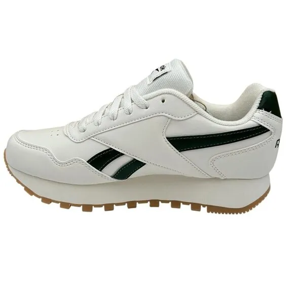 Reebok Harman Women’s Classic Style Sneakers 8 White- Chalk-Green Cushioned