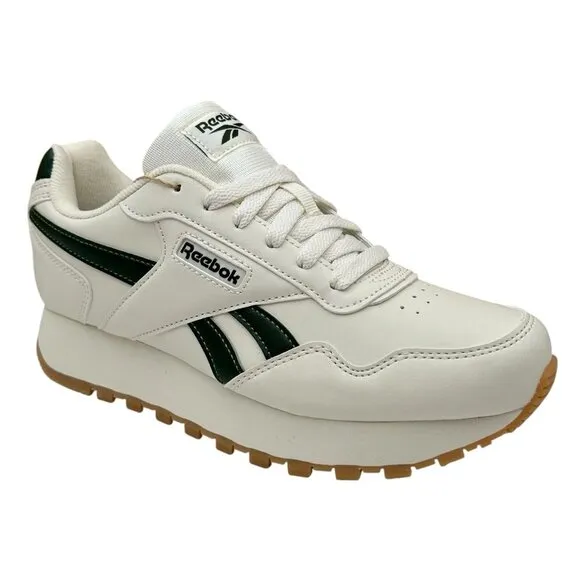Reebok Harman Women’s Classic Style Sneakers 8 White- Chalk-Green Cushioned